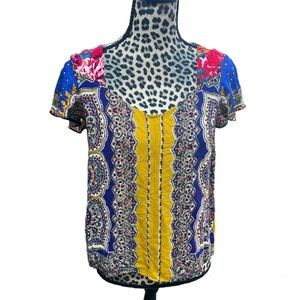 Anthropologie Moulinette Soeurs Colorful Floral Paisley Blouse Size Small